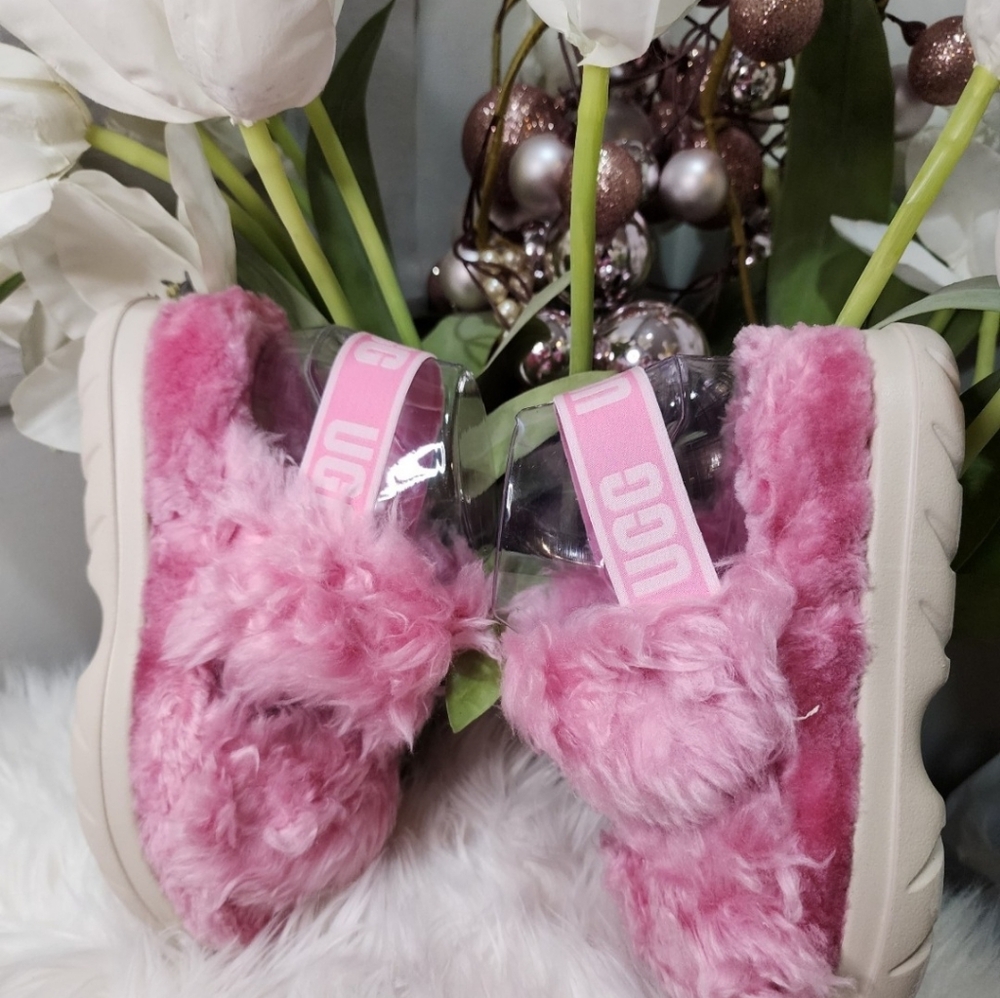 Ugg Fluff Sugar Women Sandal shoes size5Color:Color: Pink New